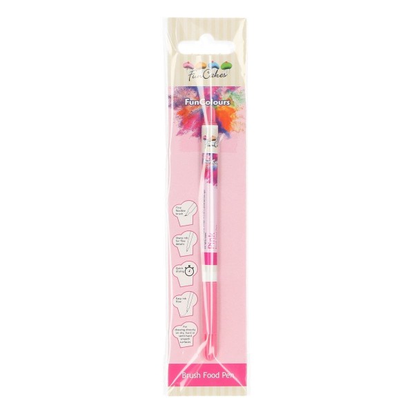 Edible FunColours Brush Food Pen - Pink - FunCakes